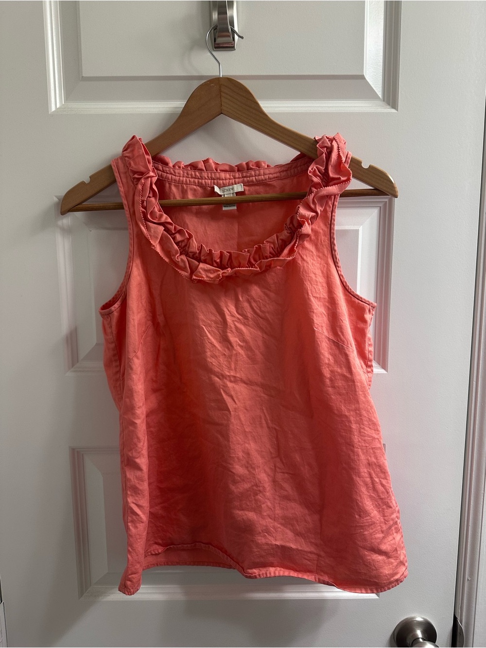 J. Crew Coral Ruffle-Trim Cotton Camisole